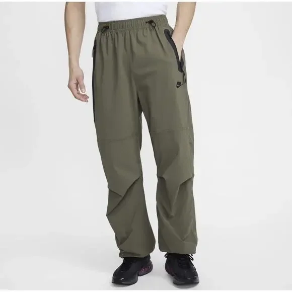 Mens M Nike Tech Woven Oversized Pants Olive Green HM7158-223 - Picture 1 of 6